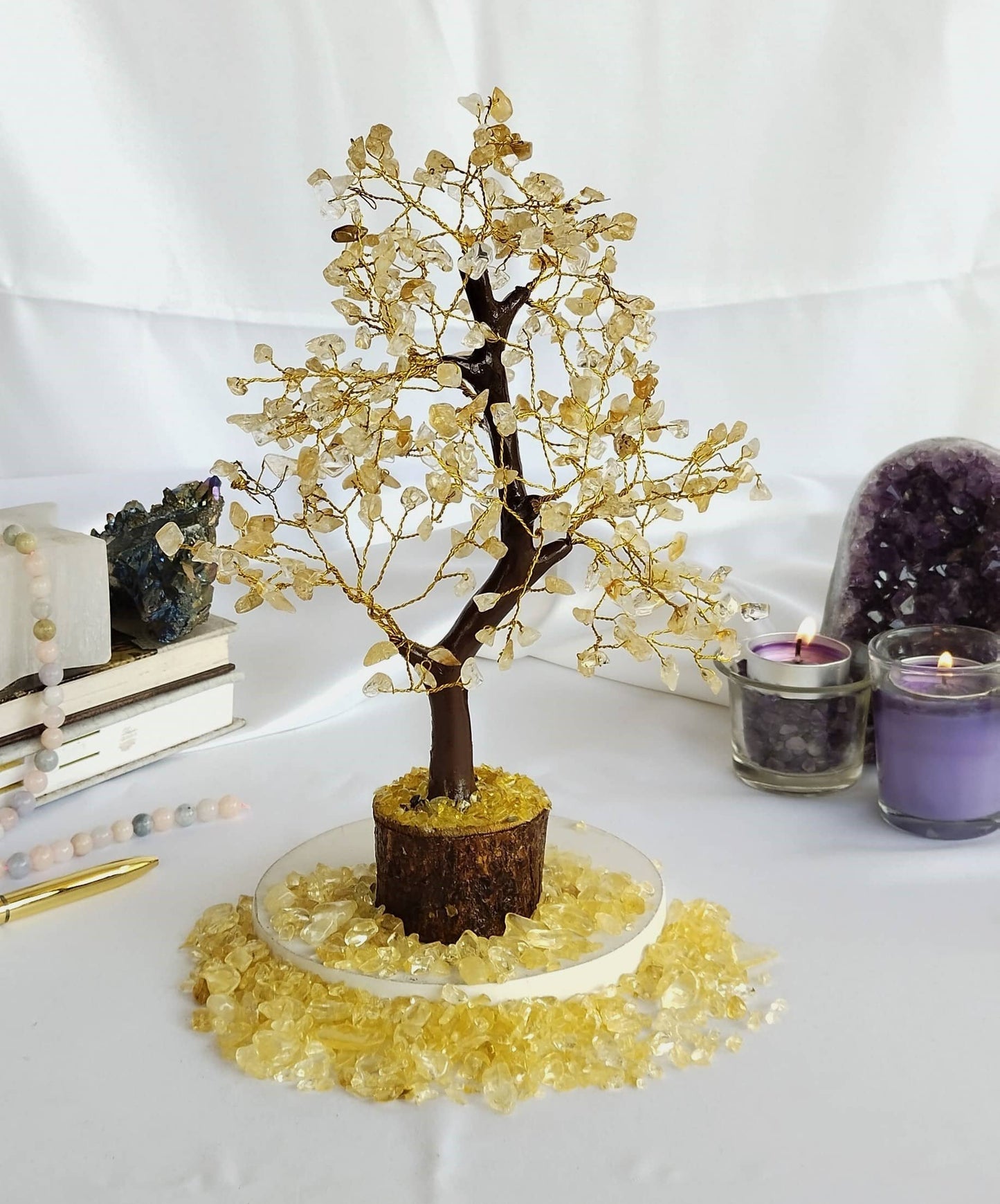 300 Chips Gemstone Tree | Citrine | Crystal Tree Of Life