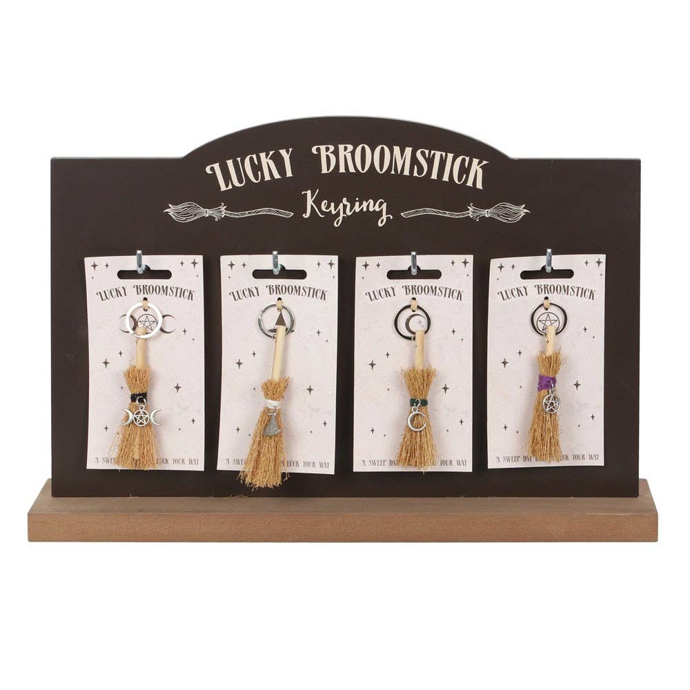 Lucky Broomstick 24PC Keyrings Halloween Decor