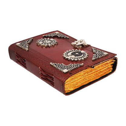 Sun and Moon Leather Embossed Journal