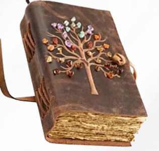 Leather Journal - 6"x8" - Tree - Assorted Gems