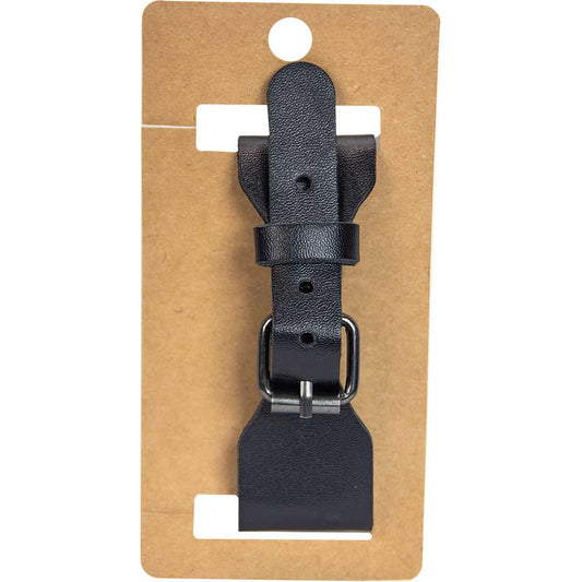 Vegan Leather Adjustable Bracelet - Triple Moon Black (Each)
