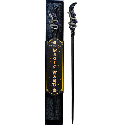 Magic Wand w/ Gift Box - Black Obsidian Moon & Snake (Each)