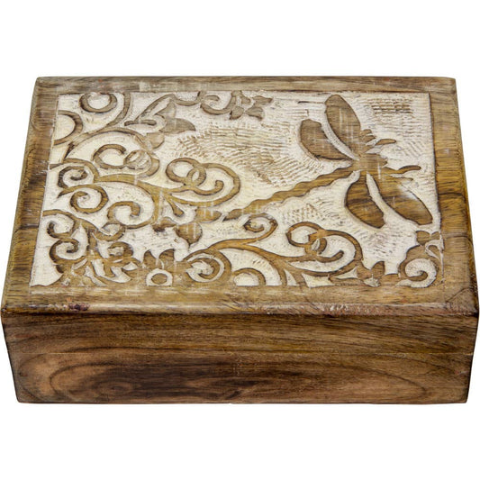 Carved Wood Box - Dragonfly (Each)