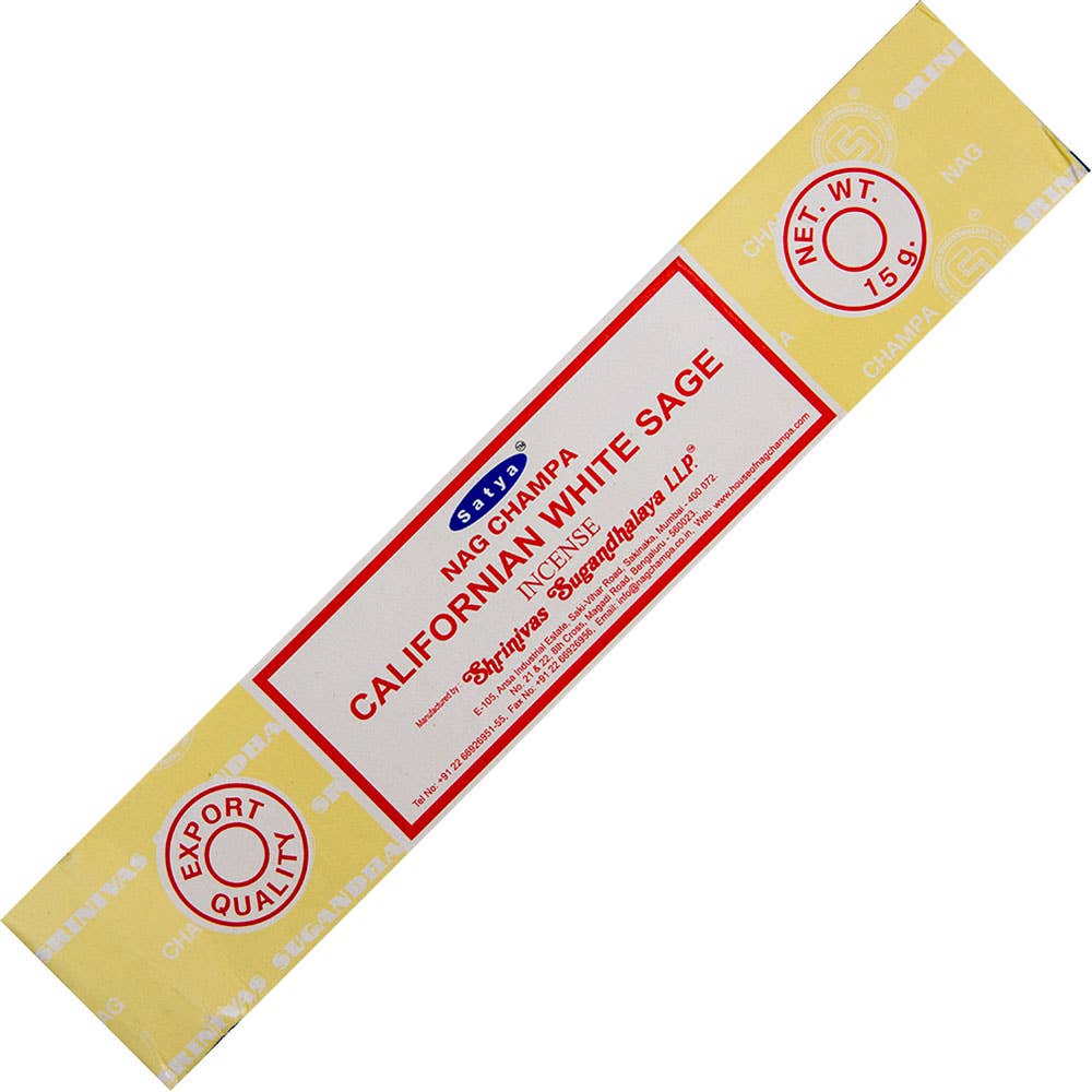 Satya Incense 15 Gr California White Sage (Pack of 12)