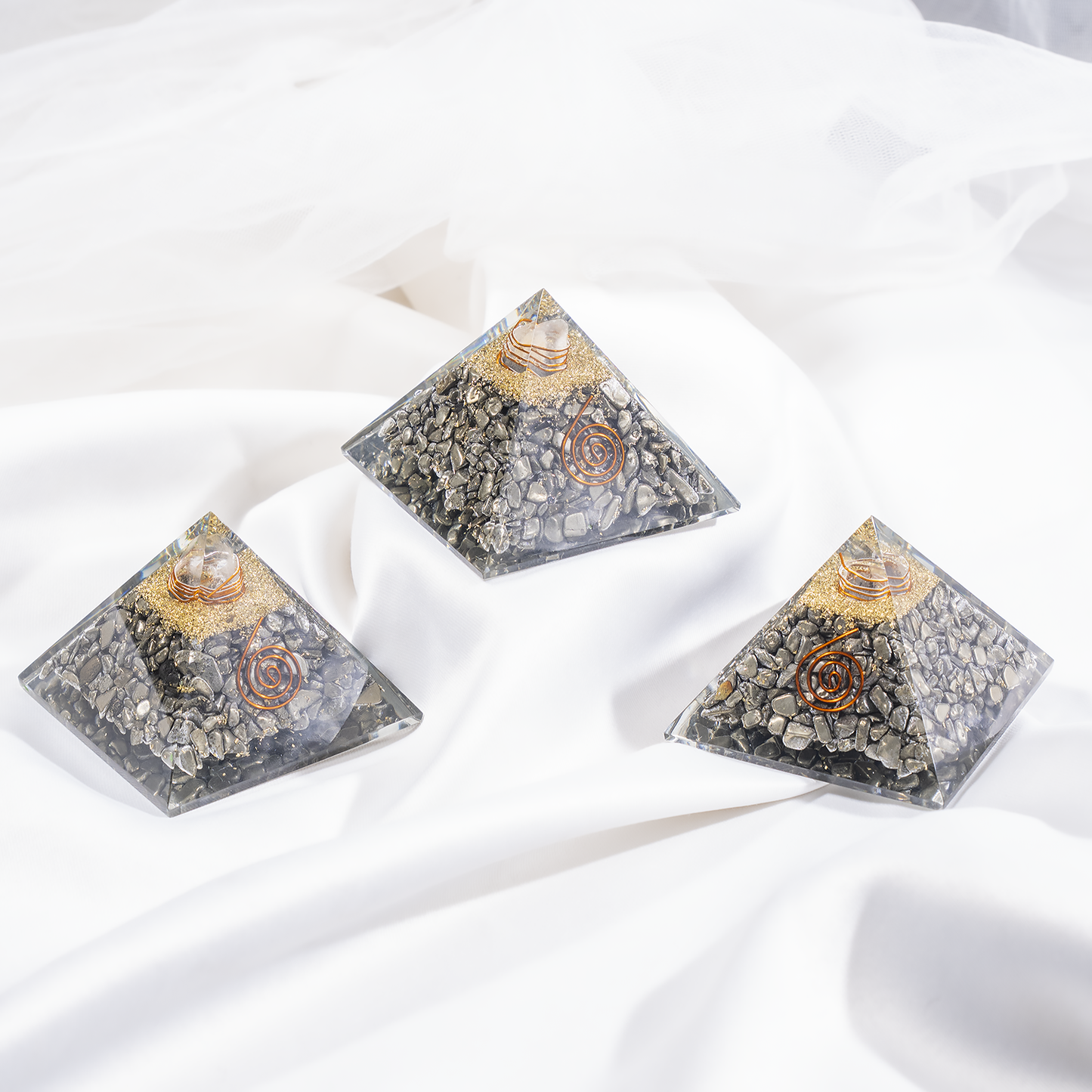 Orgone Pyramid | Pyrite | Healing Crystal | Gemstone Pyramid