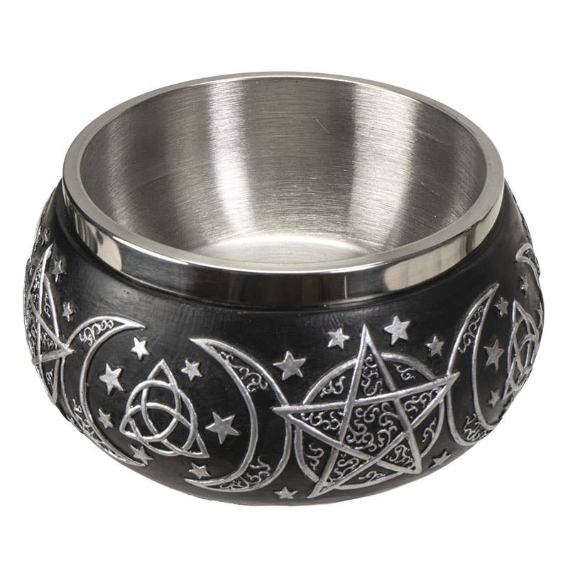 Triple Moon Resin Smudge Ritual Offering Bowl