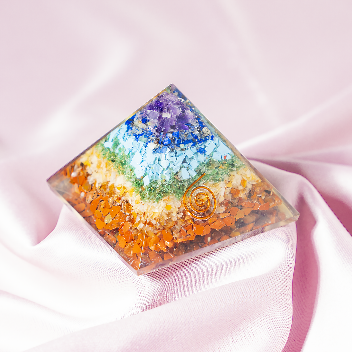 Orgone Pyramid | 7 Chakra Pyramid | Crystal Energy Pyramid