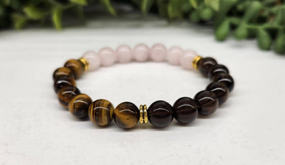 RELEASING THE PAST-Rose Quartz/Smoky Quartz/Yellow Tiger Eye