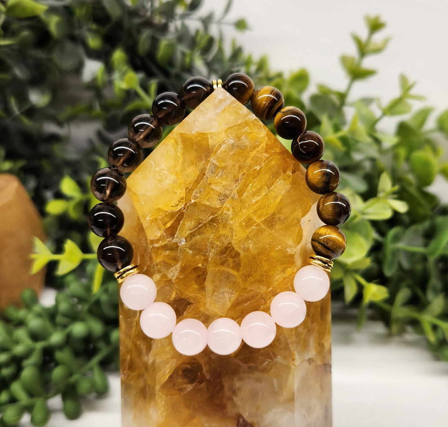 RELEASING THE PAST-Rose Quartz/Smoky Quartz/Yellow Tiger Eye