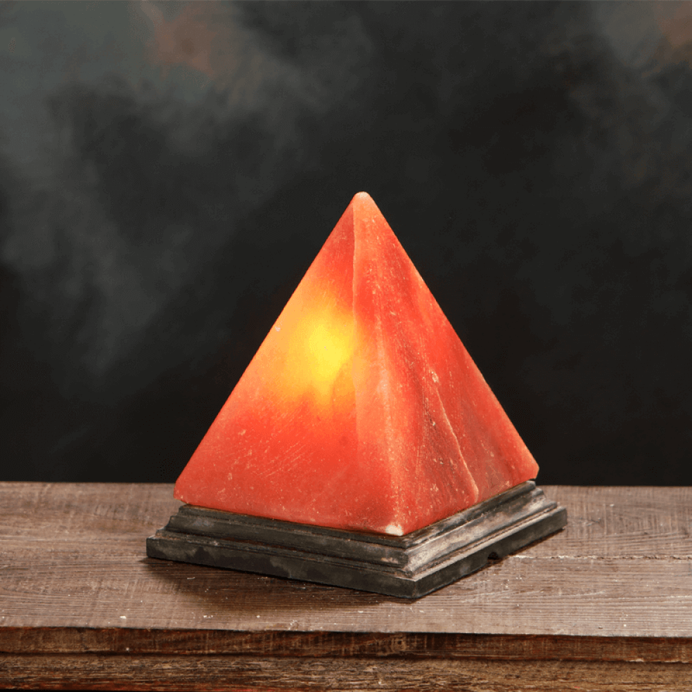 Pyramid Himalayan Salt Lamp (6–9 lb) W/ Bulb & Dimmer Cord
