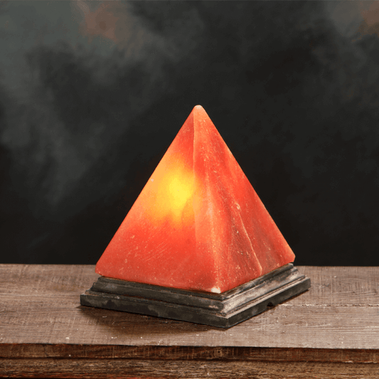 Pyramid Himalayan Salt Lamp (6–9 lb) W/ Bulb & Dimmer Cord