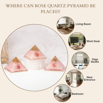 Orgone Pyramid | Rose Quartz with Crystal Point Pyramid