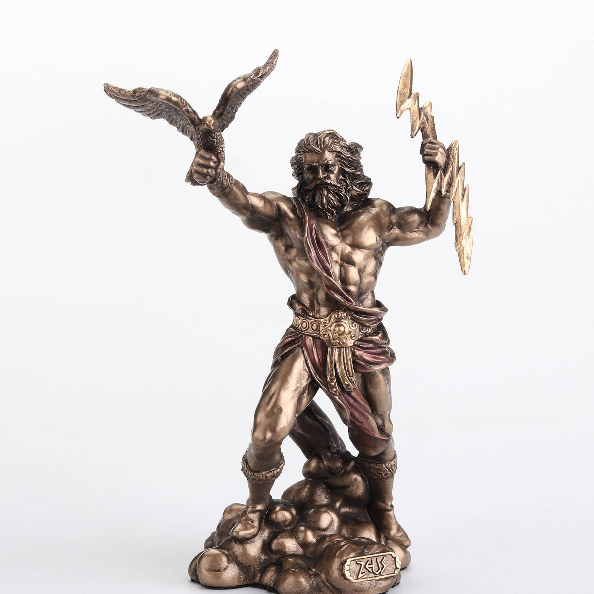 Zeus Greek God Of The Sky Holding Thunderbolt With Eagle