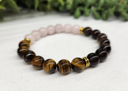 RELEASING THE PAST-Rose Quartz/Smoky Quartz/Yellow Tiger Eye