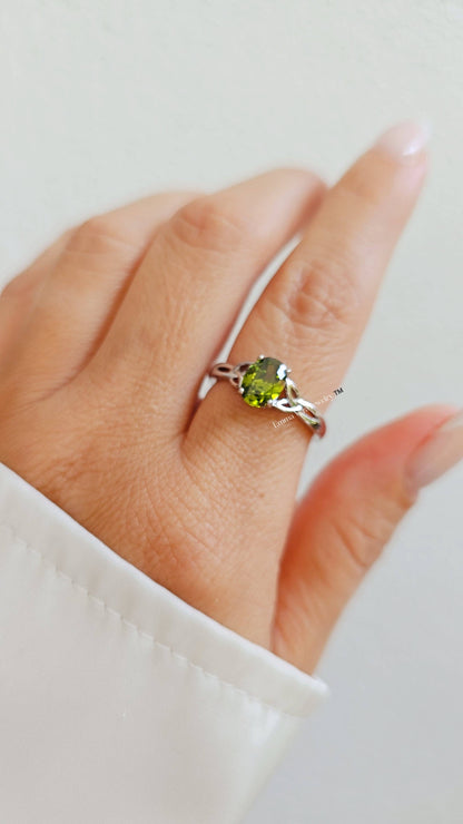 Sterling Silver Peridot Celtic Ring