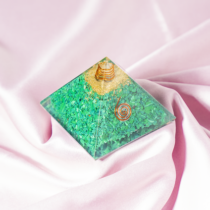 Orgone Pyramid |Synthetic Malachite | Crystal Energy Pyramid