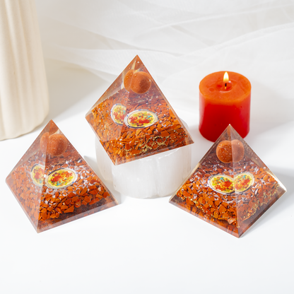 Orgone Pyramid | Red Jasper Pyramid | Crystal Energy Pyramid