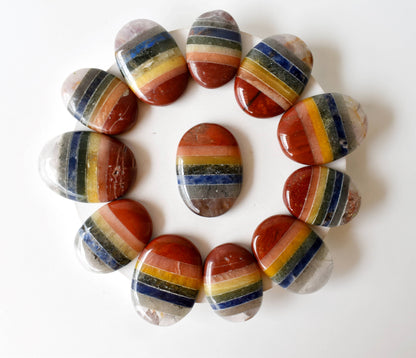 Bonded Chakra Worry Stones, Pocket Crystal, Thumb Stones