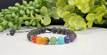 Chakra Semi-Precious Gemstone Adjustable Bracelet 8mm