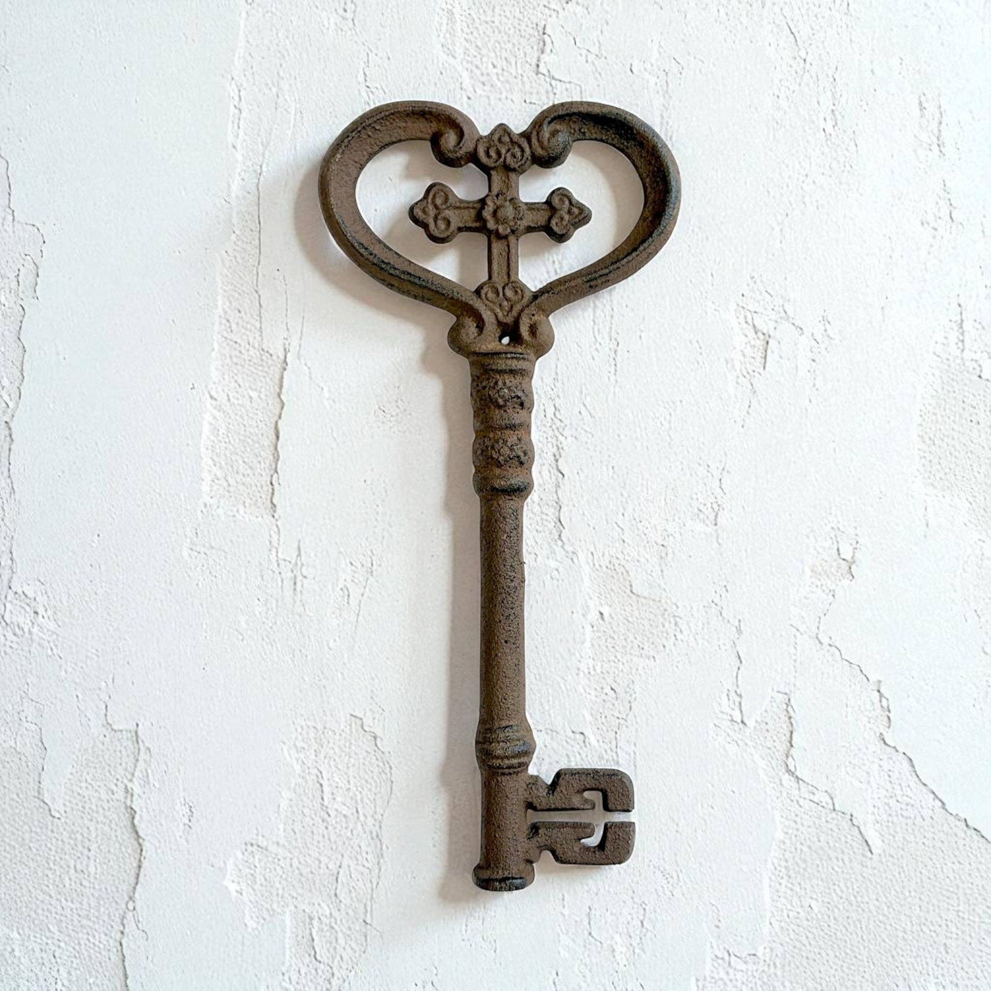 Decorative Skeleton Key, Oversized Cast Iron Wall Hanging, 11"