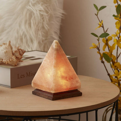 Pyramid Himalayan Salt Lamp (6–9 lb) W/ Bulb & Dimmer Cord