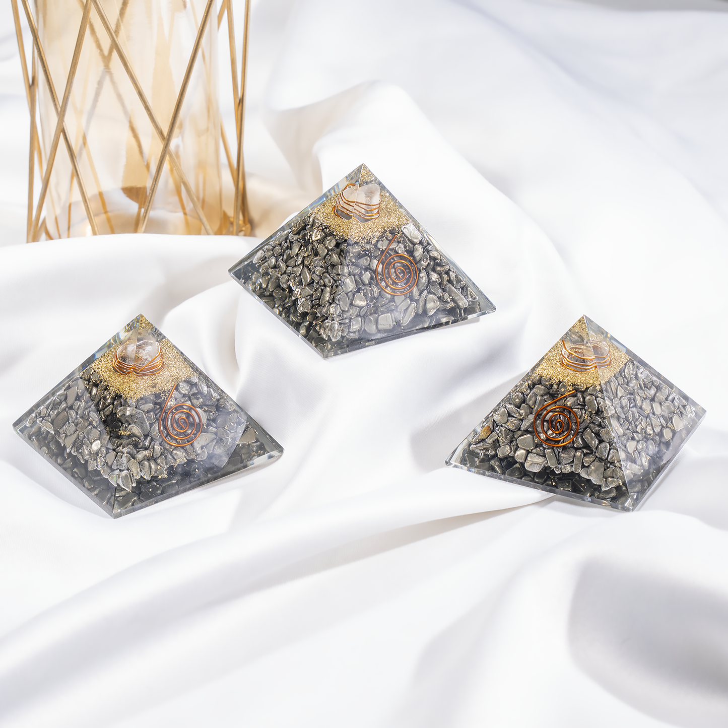 Orgone Pyramid | Pyrite | Healing Crystal | Gemstone Pyramid