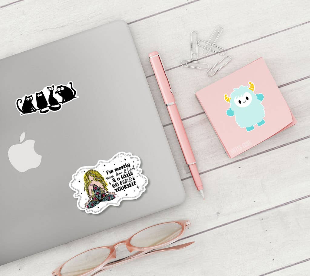 I'm Mostly Peace, Light & Love Sticker Metaphysical