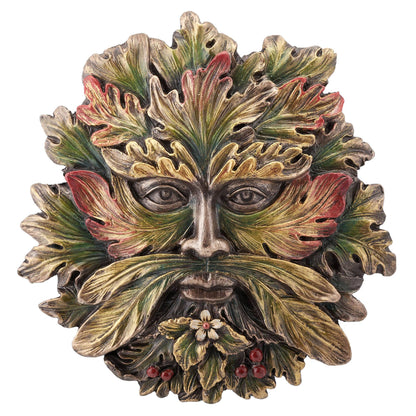 5 1/8 Inches Green Man Summer Solstice Wall Plaque