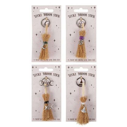Lucky Broomstick 24PC Keyrings Halloween Decor
