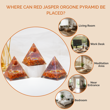 Orgone Pyramid | Red Jasper Pyramid | Crystal Energy Pyramid