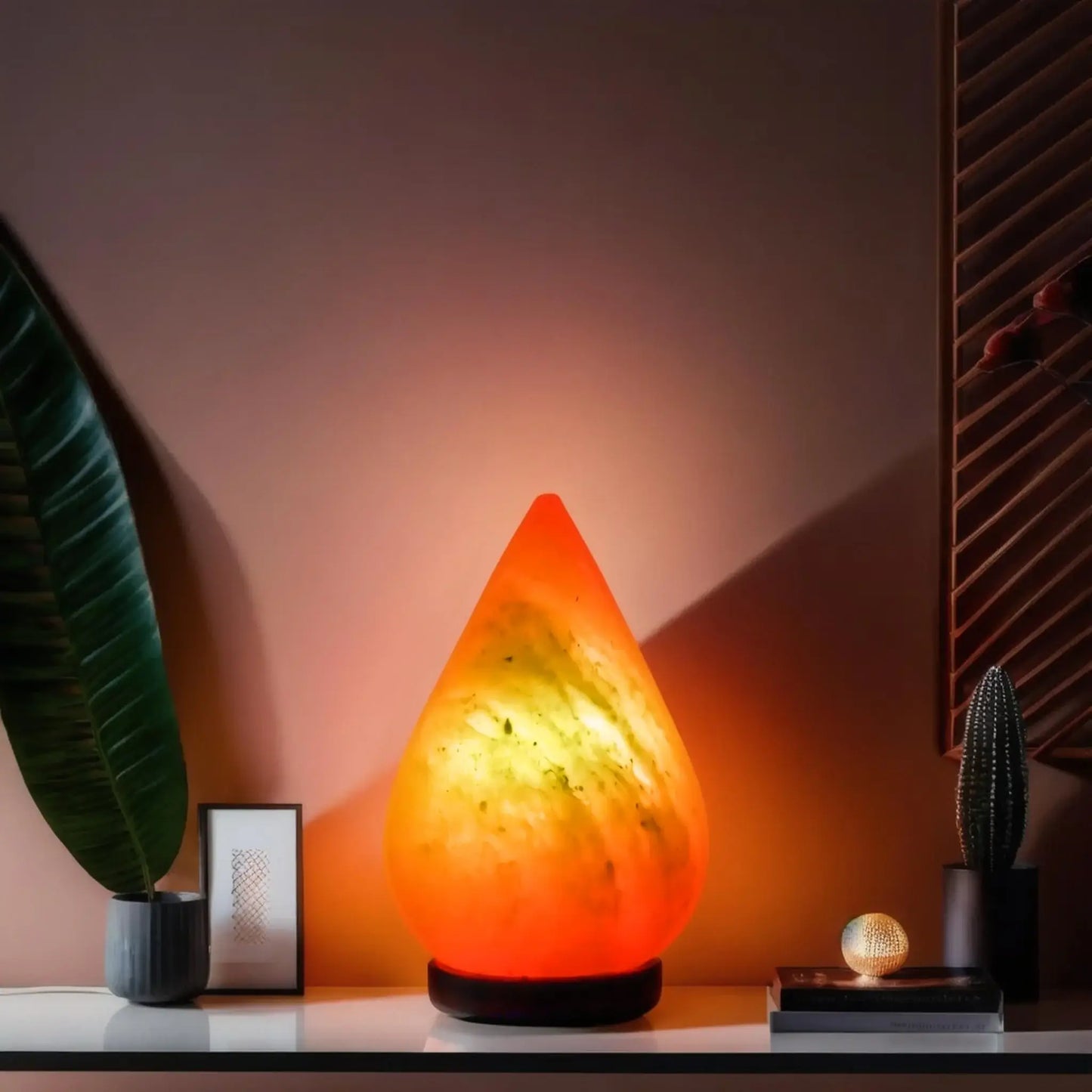 Drop Himalayan Salt Lamp (6–9 lb) W/ Bulb & Dimmer Cord