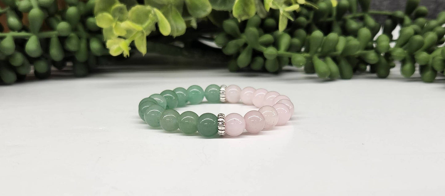 FERTILITY - Green Aventurine & Rose Quartz Bracelet 8mm