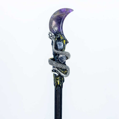 Magic Wand w/ Gift Box - Amethyst Moon & Snake (Each)