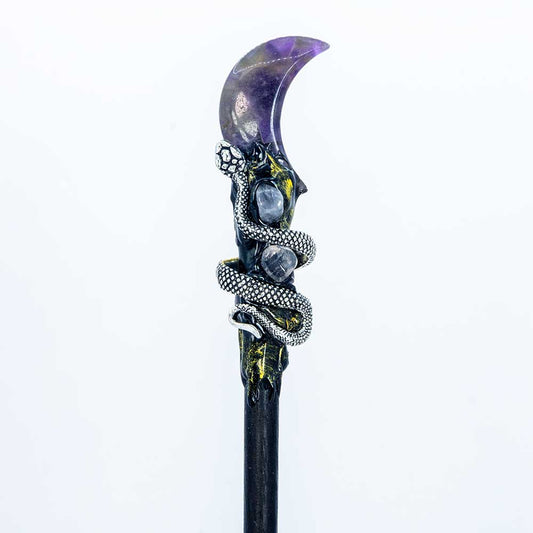 Magic Wand w/ Gift Box - Amethyst Moon & Snake (Each)