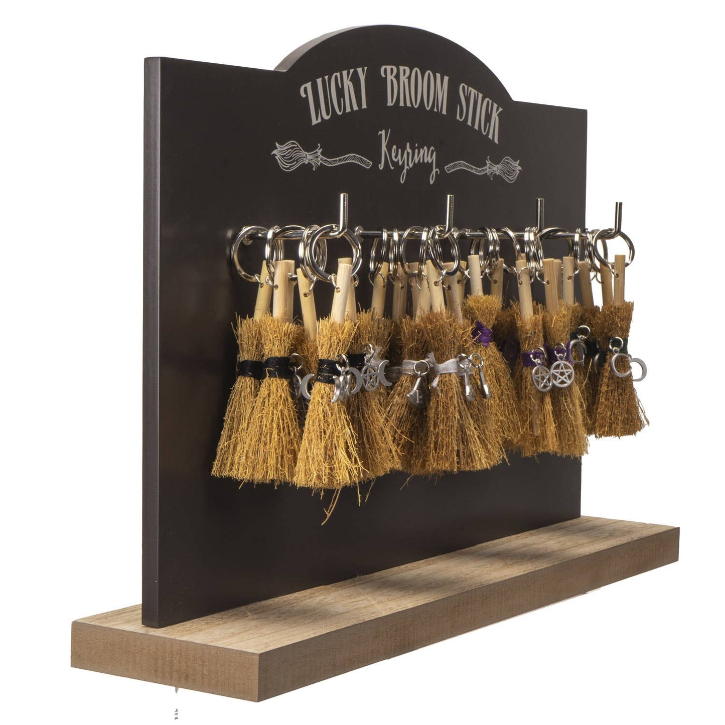 Lucky Broomstick 24PC Keyrings Halloween Decor