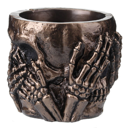 See Hear Speak No Evil Skull Pen Holder
