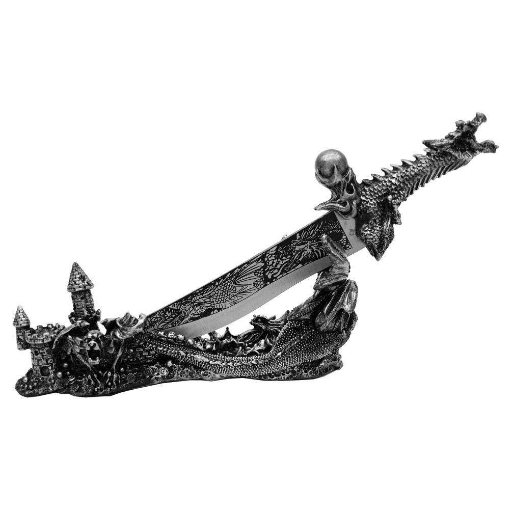 L12" Obsidian Athame (4asst Dragon Knives) 12PCS/CS