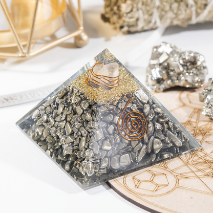 Orgone Pyramid | Pyrite | Healing Crystal | Gemstone Pyramid